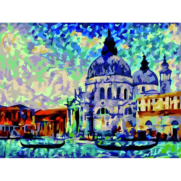 Kit de peinture par numéros. Venise colorée 40x50 cm C040 - Photo n°1