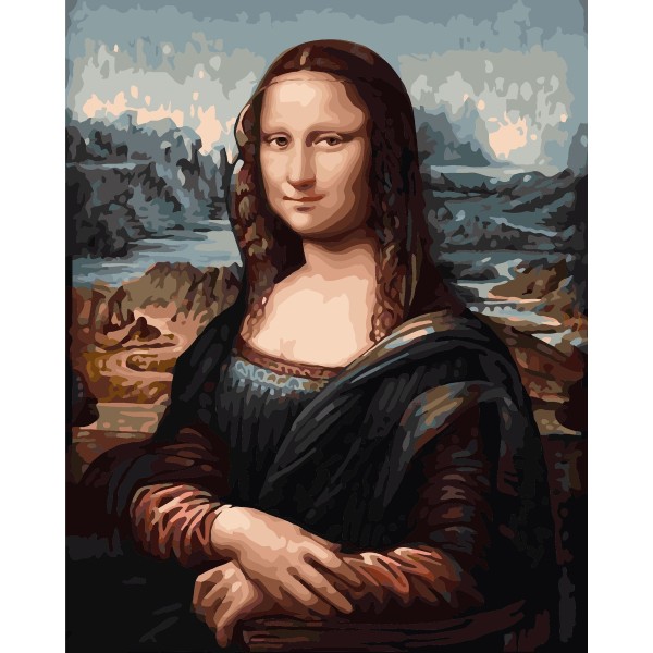 Kit Peinture par Numéros Wizardi Mona Lisa 40x50 cm G014 - Photo n°1