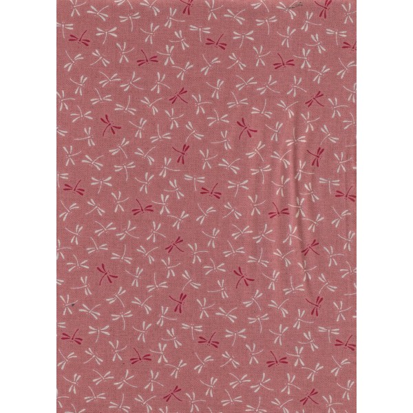 Pièce de Tissu Japonais Coupon Tombo Libellule 54x45 cm Corail/Orange/Blanc Sevenberry - Photo n°2