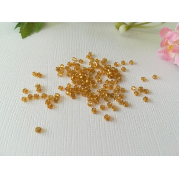 Perles de rocailles 2 mm ambre doré x 10 gr - Photo n°1