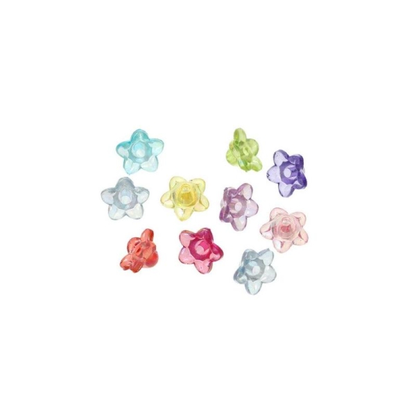 300 Perles Intercalaires Fleurs Multicolores - Photo n°1