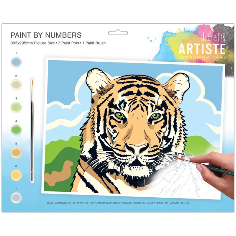 Tableau peinture au numéro pour enfant Tifou le tigre - KSG ref PP02011