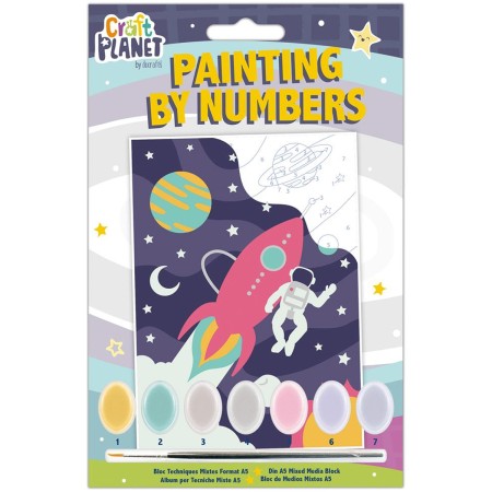 Peinture au numéro pour enfant - Astronaute - 17,5 x 12,5 cm