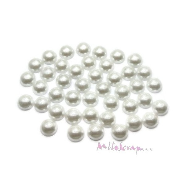 Demi-perles à coller résine blanc 10 mm - 20 pièces - Photo n°1