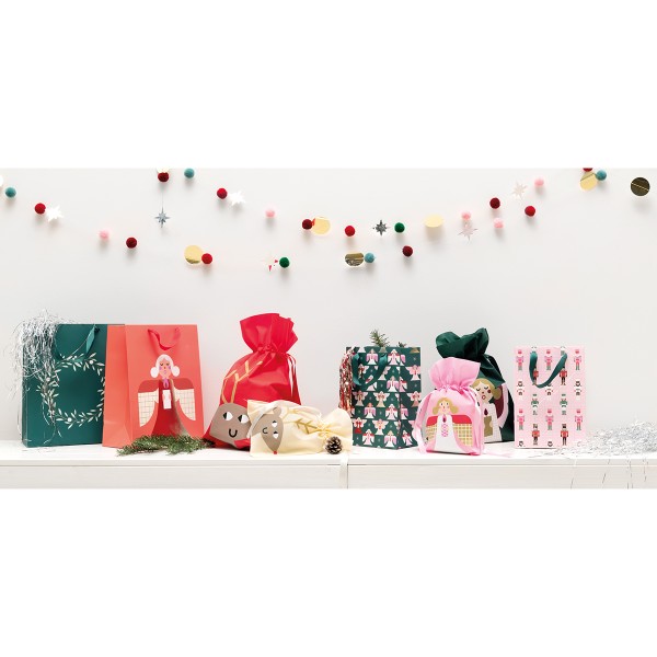 Sac en tissu pour Noël - Petit Format - Renne - 20 x 30 cm - Photo n°2
