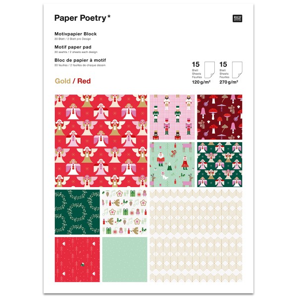 Papier Scrap cartonné Design motifs A4, 21x29,7 cm de Papeterie Créative,  7,92€
