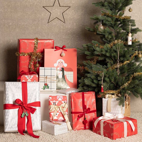 Sac Cadeau Noël - Grand Format - Ange - 26 x 23 x 12 cm - Sacs en kraft -  Creavea