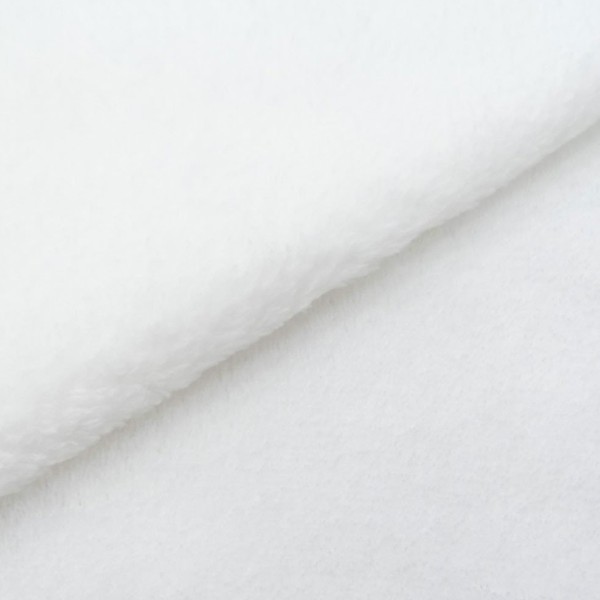 Tissu Doudou - Blanc - Vendu par 10 cm - Photo n°1