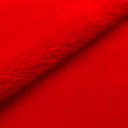 Tissu Doudou - Rouge - Vendu par 10 cm
