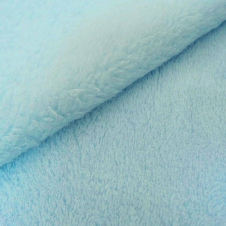 Tissu Doudou - Bleu Ciel - Vendu par 10 cm