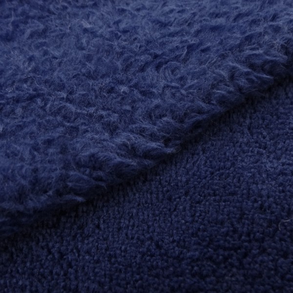 Tissu Doudou - Bleu Marine - Vendu par 10 cm - Photo n°1