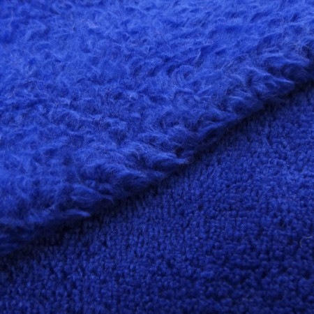 Tissu Doudou - Bleu Roi - Vendu par 10 cm