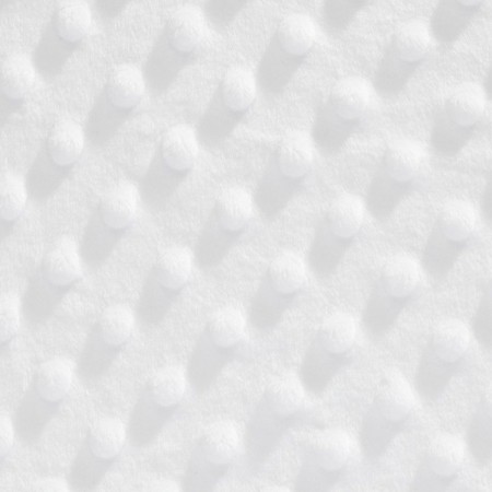 Tissu polaire Minky à pois en relief - Blanc - Vendu par 10 cm