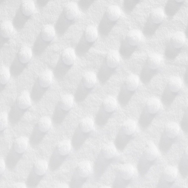 Tissu polaire Minky à pois en relief - Blanc - Vendu par 10 cm - Photo n°1