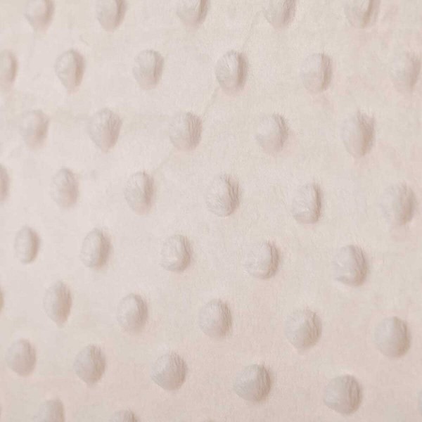 Tissu polaire Minky à pois en relief - Écru - Vendu par 10 cm - Photo n°1