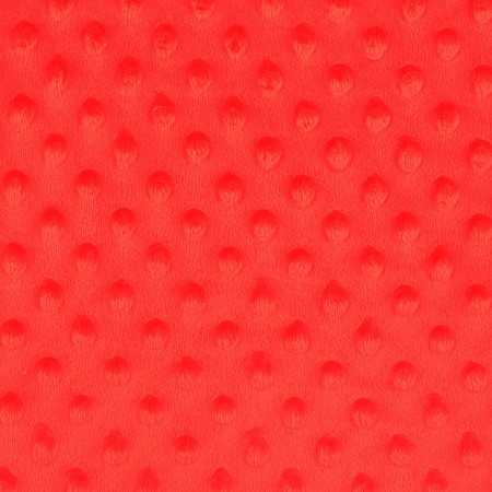Tissu polaire Minky à pois en relief - Rouge - Vendu par 10 cm