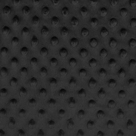 Tissu polaire Minky à pois en relief - Noir - Vendu par 10 cm
