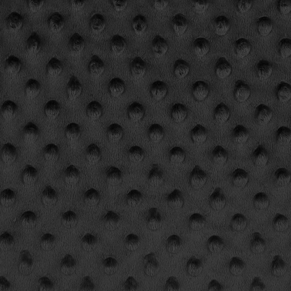 Tissu polaire Minky à pois en relief - Noir - Vendu par 10 cm - Photo n°1