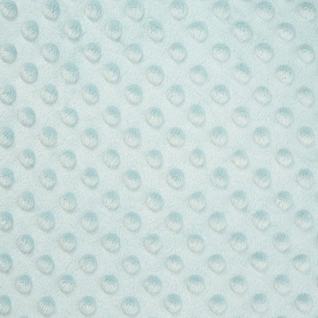 Tissu polaire Minky à pois en relief - Bleu Ciel - Vendu par 10 cm