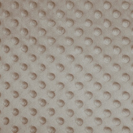 Tissu polaire Minky à pois en relief - Taupe - Vendu par 10 cm