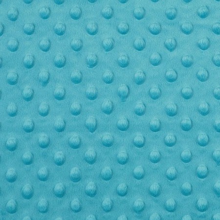 Tissu polaire Minky à pois en relief - Bleu Canard - Vendu par 10 cm