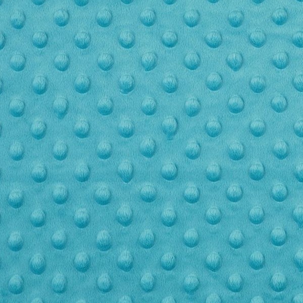 Tissu polaire Minky à pois en relief - Bleu Canard - Vendu par 10 cm - Photo n°1