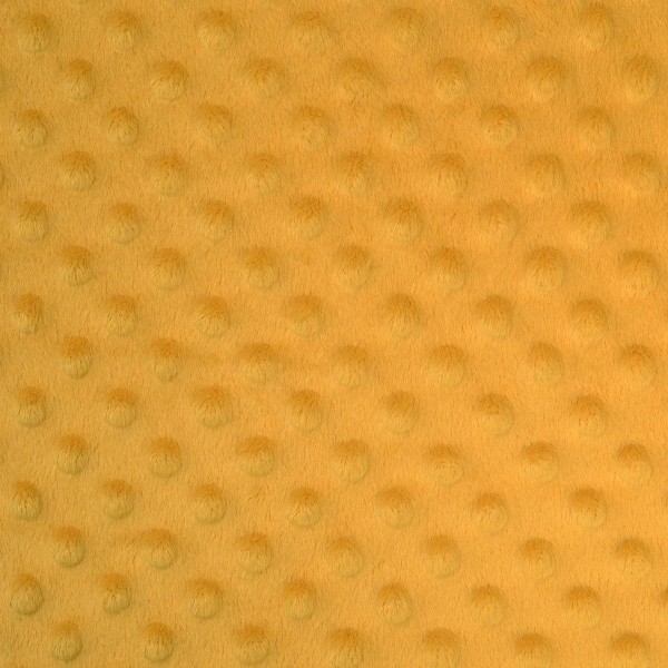 Tissu polaire Minky à pois en relief - Moutarde - Vendu par 10 cm - Photo n°1