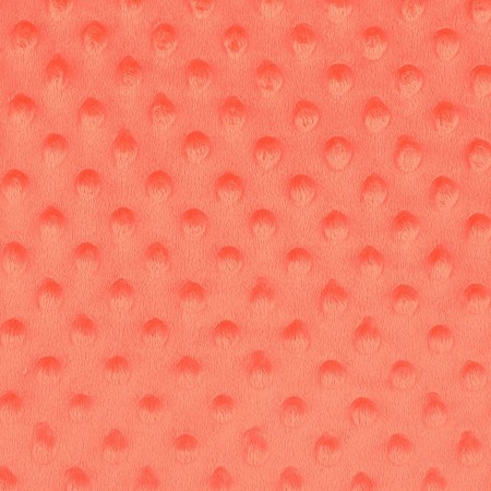 Tissu polaire Minky à pois en relief - Orange - Vendu par 10 cm