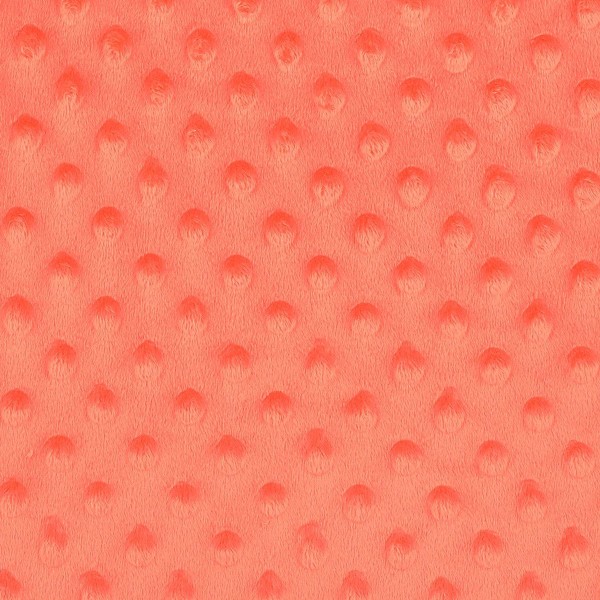 Tissu polaire Minky à pois en relief - Orange - Vendu par 10 cm - Photo n°1
