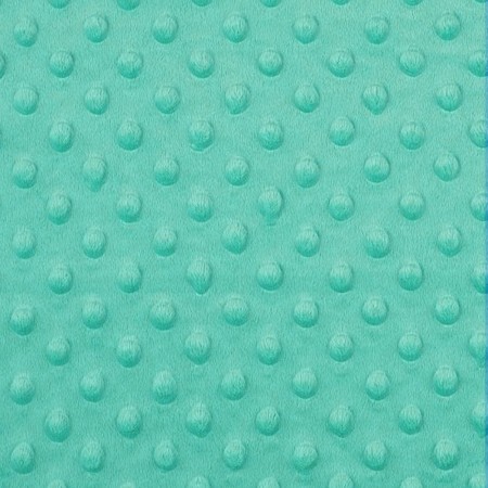 Tissu polaire Minky à pois en relief - Turquoise - Vendu par 10 cm
