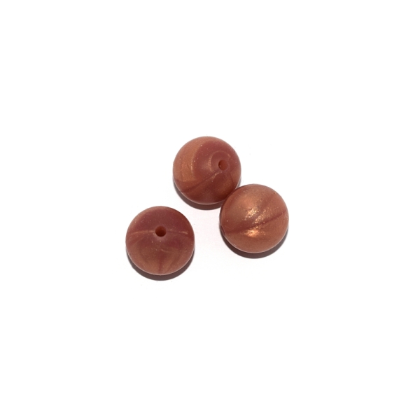 Perle ronde 15 mm silicone doré nacré - Photo n°1