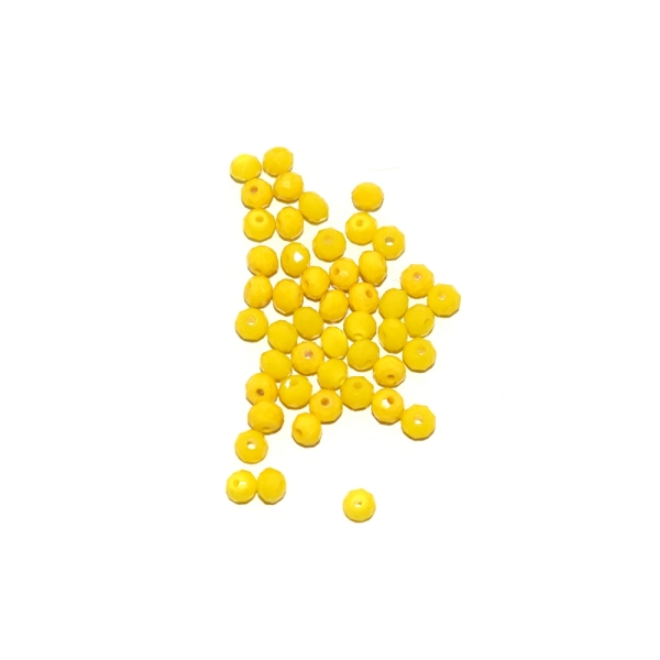 Perle à facettes rondes aplaties 3x4 mm jaune x10 - Photo n°1