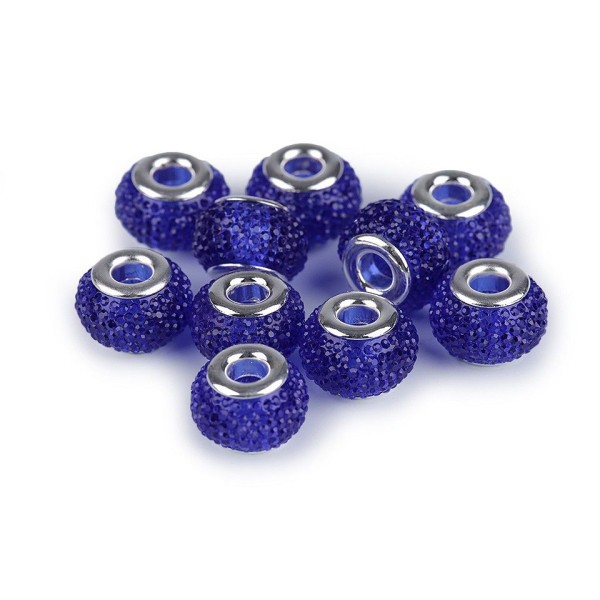 2pc Bleu Foncé Cristal à Facettes Perles de Charme 9x14 Mm - Photo n°1