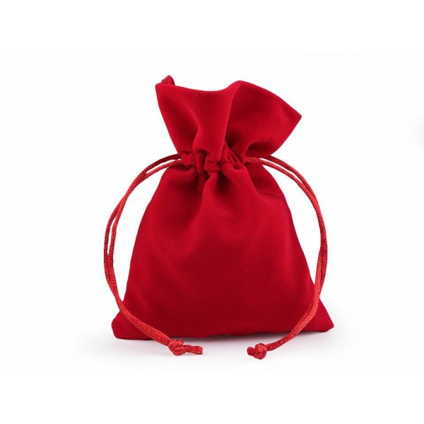 1pc Lumière Rouge Velours Cadeau Pochette de 8.5x11cm, Satin Et Exclusive de Sacs, de l'Artisanat et - Photo n°1