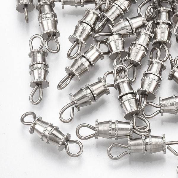 15 FERMOIRS A VIS metal argente 8 x 4 mm - creation bijoux perles - Photo n°1