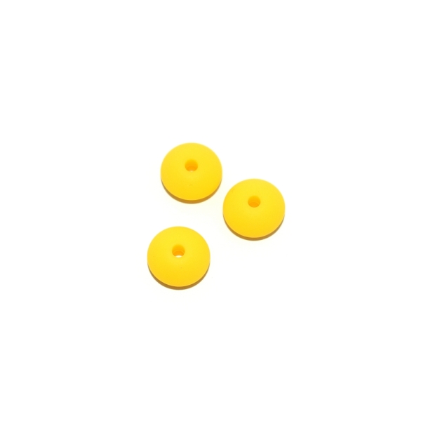 Perle lentille silicone 10 mm jaune soleil - Photo n°1