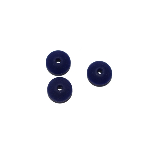 Perle lentille silicone 10 mm bleu foncé - Photo n°1