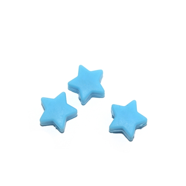 Perle silicone étoile 10x20 mm bleu jean's - Photo n°1