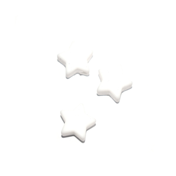 Perle silicone étoile 10x20 mm blanc - Photo n°1