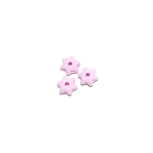 Mini perle silicone fleur 12 mm rose clair - Photo n°1