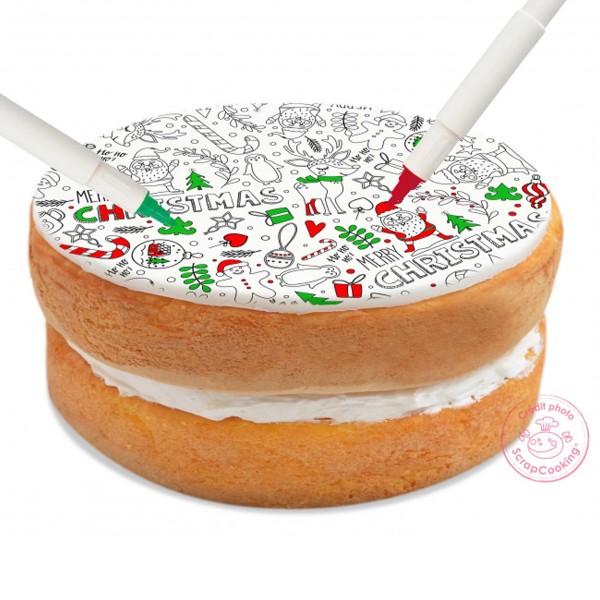 Rouleau pâte à sucre à colorier - Noël - de 18 à 29,5 cm de diamètre - Photo n°2