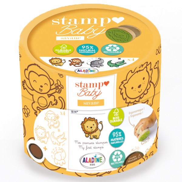 Kit Stampo Baby Eco Friendly - Animaux de la savane - 4 pcs - Photo n°1
