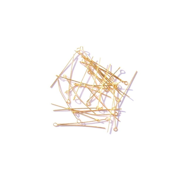 Tiges anneaux 40 mm en métal couleur doré sans nickel plomb cadmium x 100 - Photo n°1