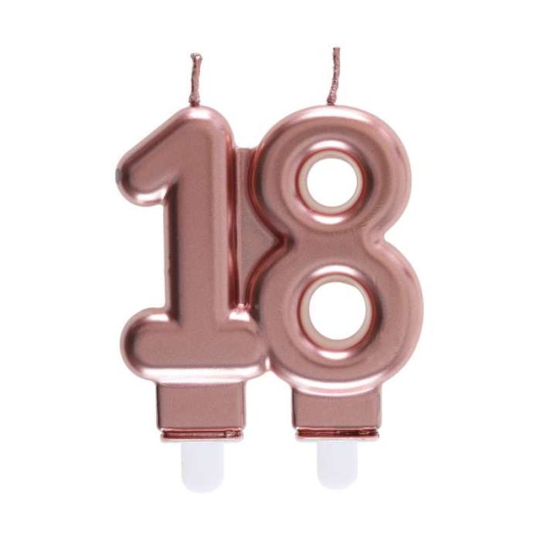 Bougie anniversaire âge 18 ans rose gold - Photo n°1