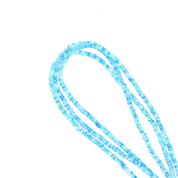 Perles Heishi rondelles 4 mm - Bleu Transparent - 20 g - Photo n°1