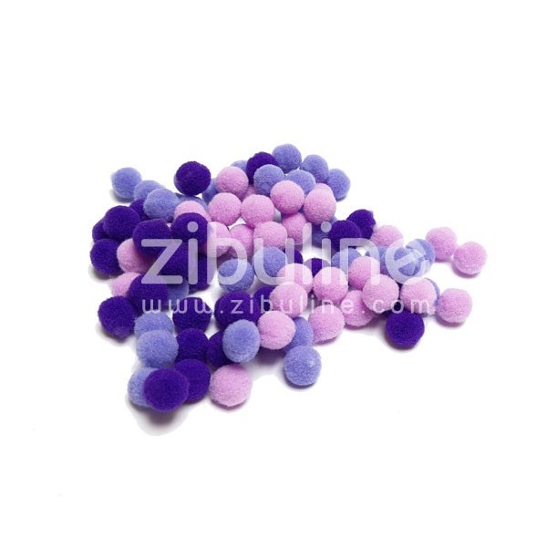 Mini pompons boules - Violet - Photo n°1