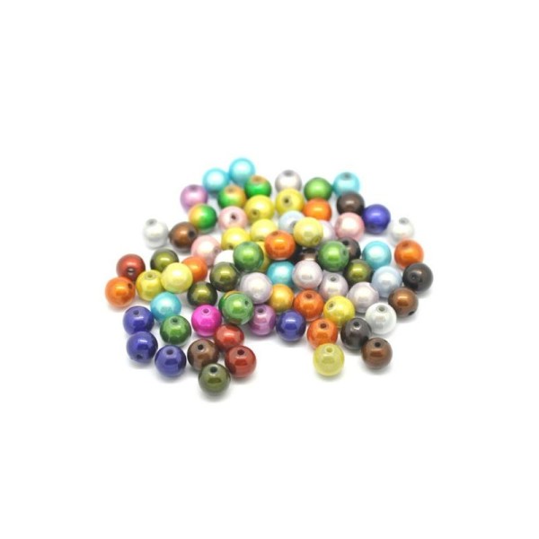 50 Perles Miracle Illusion Multicolores Rondes 10mm - Photo n°1