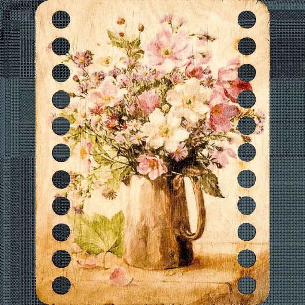 Vintage Vase de Fleurs au Point de Croix de Fil à broder Organisateur, Mouline Titulaire, Couture Dé - Photo n°2
