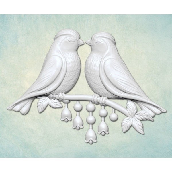 1pc 2 Grandes Oiseau de l'Amour de Rameau 3d en Silicone Valentine Uv Résine Époxy Moule d'Argile Sc - Photo n°2