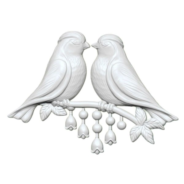 1pc 2 Grandes Oiseau de l'Amour de Rameau 3d en Silicone Valentine Uv Résine Époxy Moule d'Argile Sc - Photo n°1